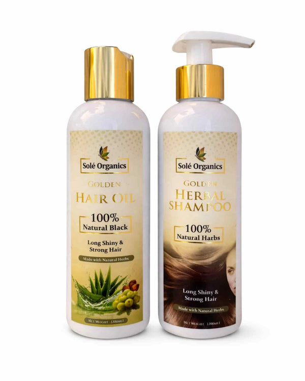 Golden Hair Oil & Golden Herbal Shampoo – Save 30% on Combo