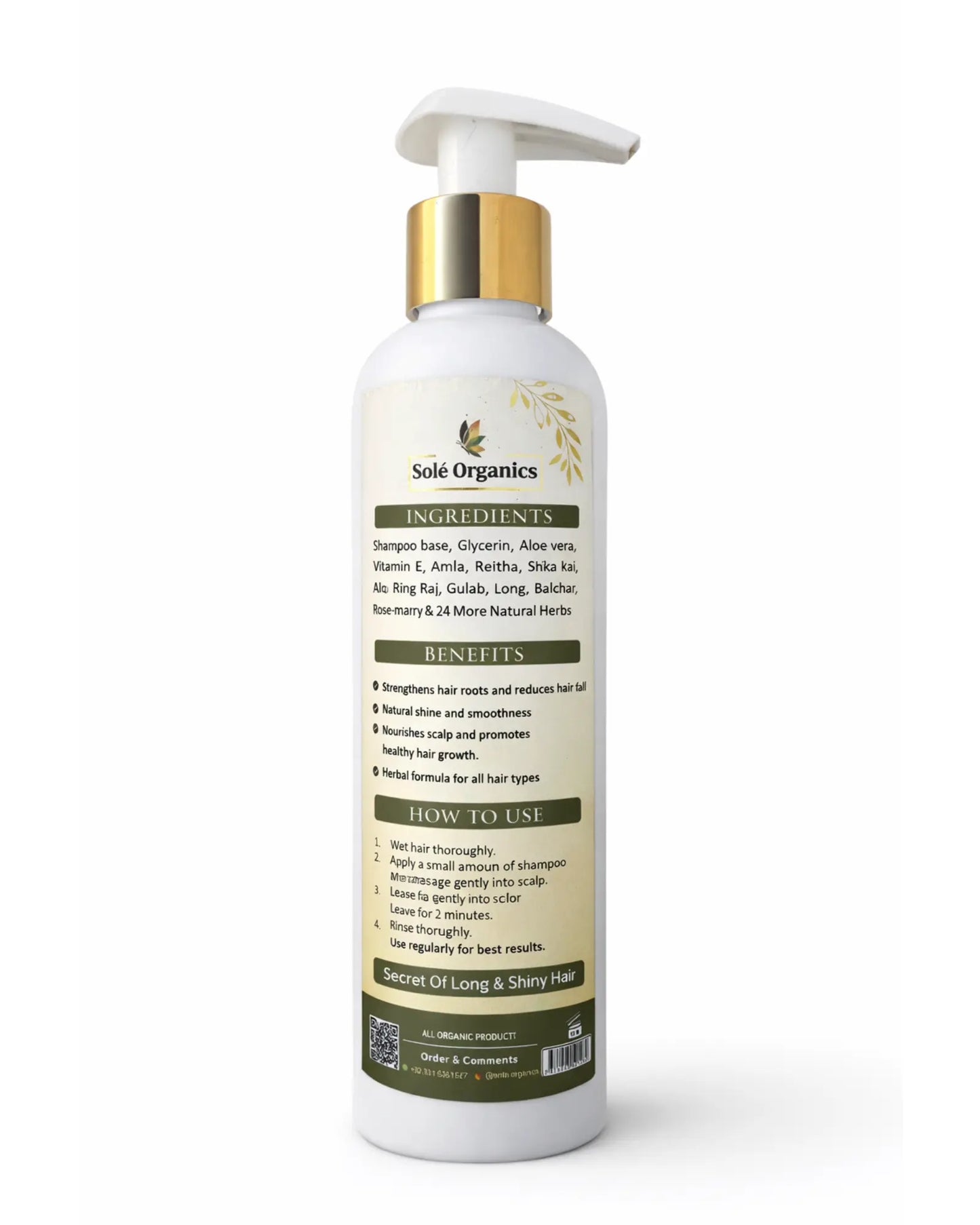 Golden Herbal Shampoo For Soft, Strong & Healthy Hair