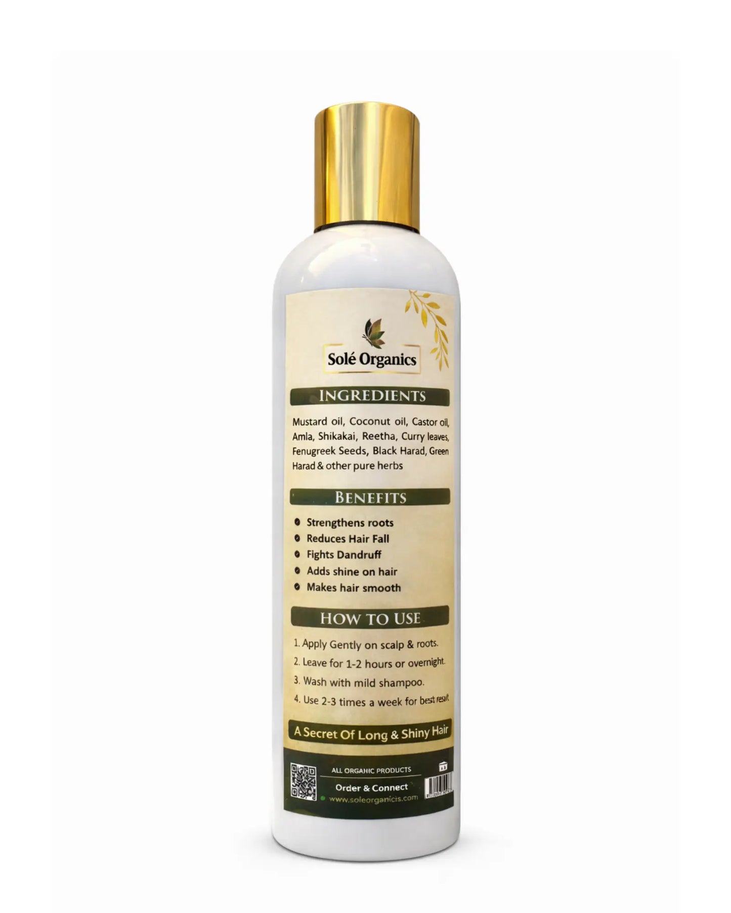 Golden Hair Oil by Sole Organics for Long, Shiny & Strong Hair